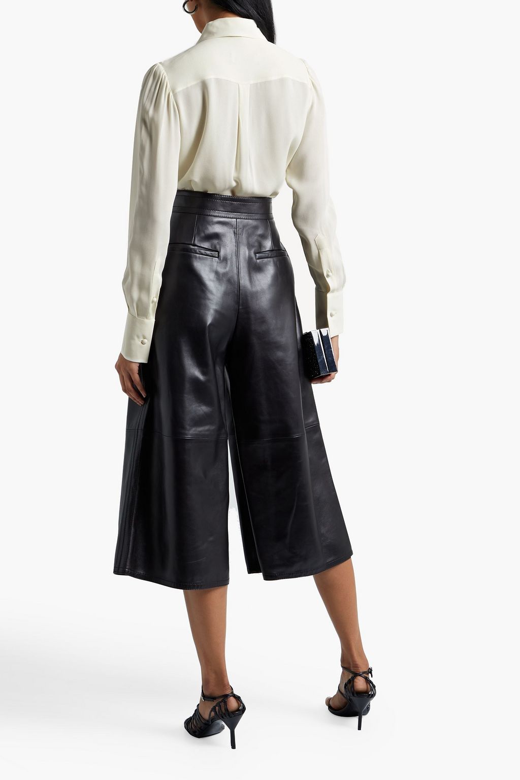 VALENTINO GARAVANI Embellished silk crepe de chine shirt