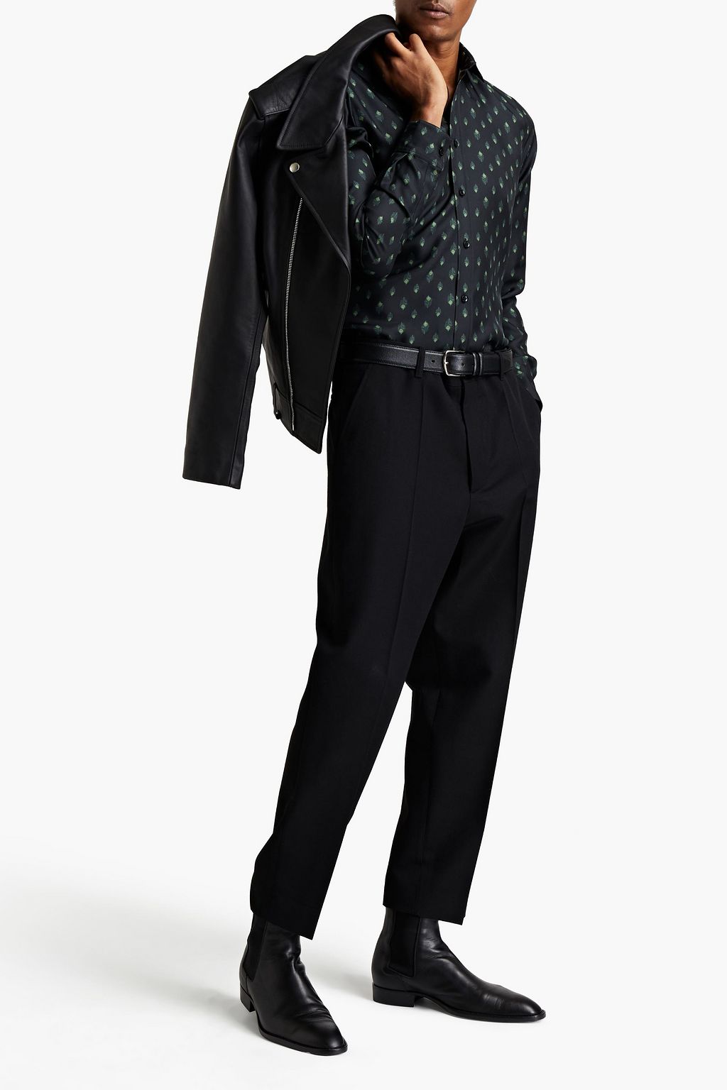 AMIRI Printed silk-satin twill shirt