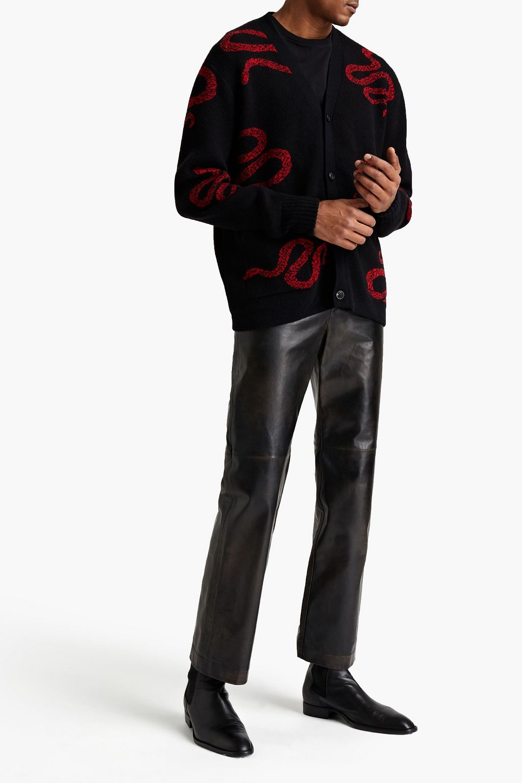AMIRI Cardigan aus Jacquard-Strick aus einer Kaschmir-Wollmischung