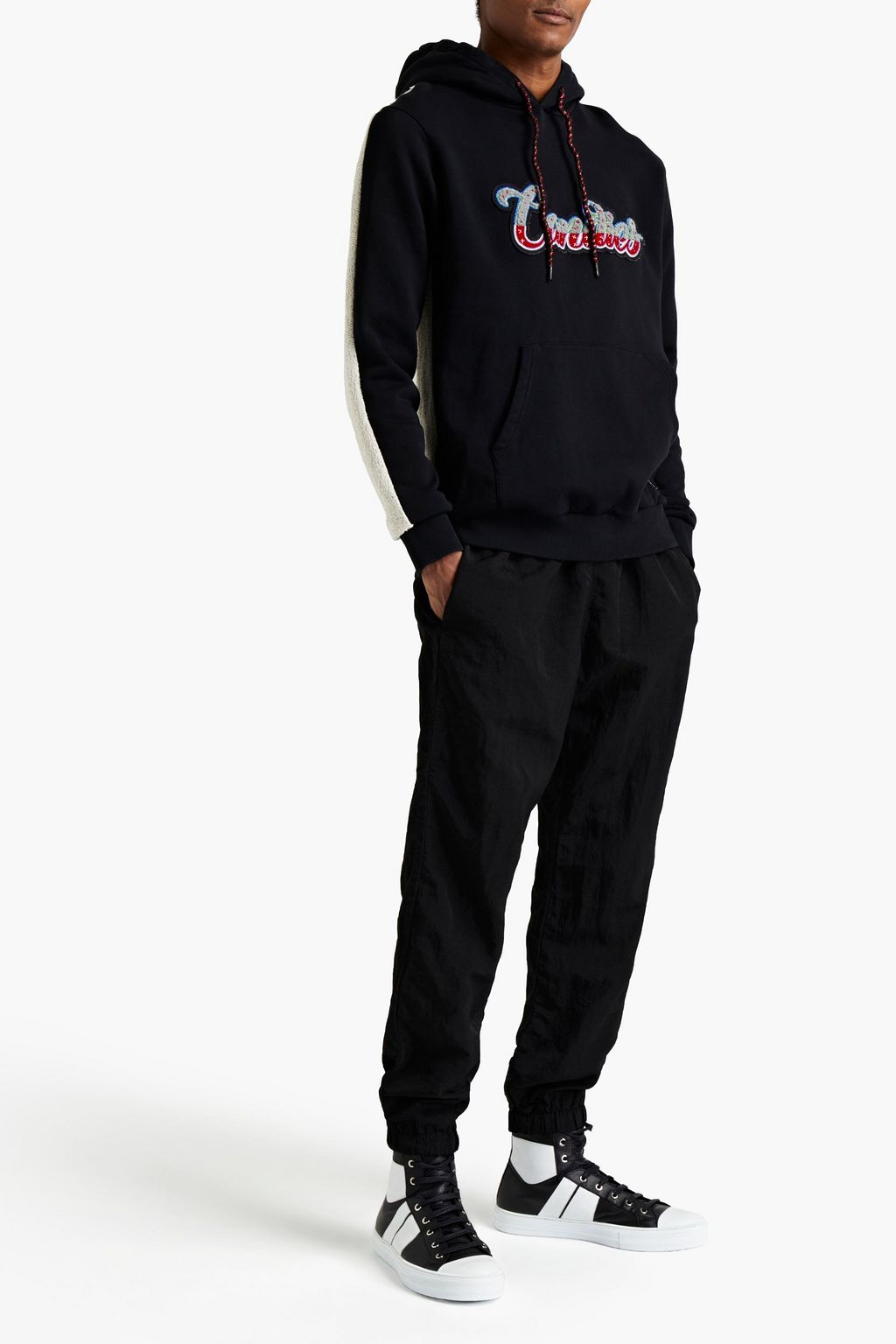 MARCELO BURLON Tapered crinkled shell pants