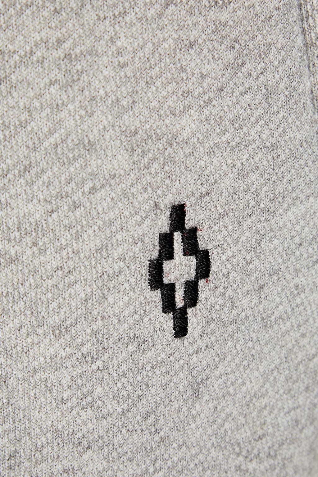 MARCELO BURLON Embroidered mélange French cotton-blend terry sweatpants