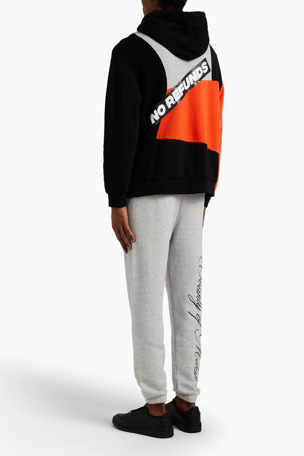 MARCELO BURLON Embroidered mélange French cotton-blend terry sweatpants