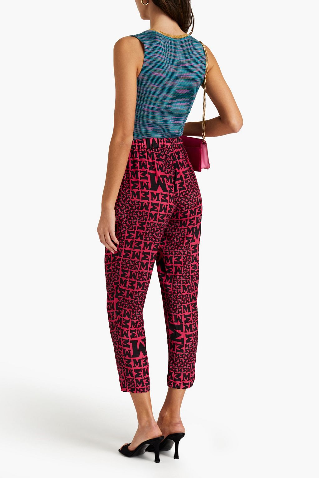 M MISSONI Printed crepe de chine tapered pants