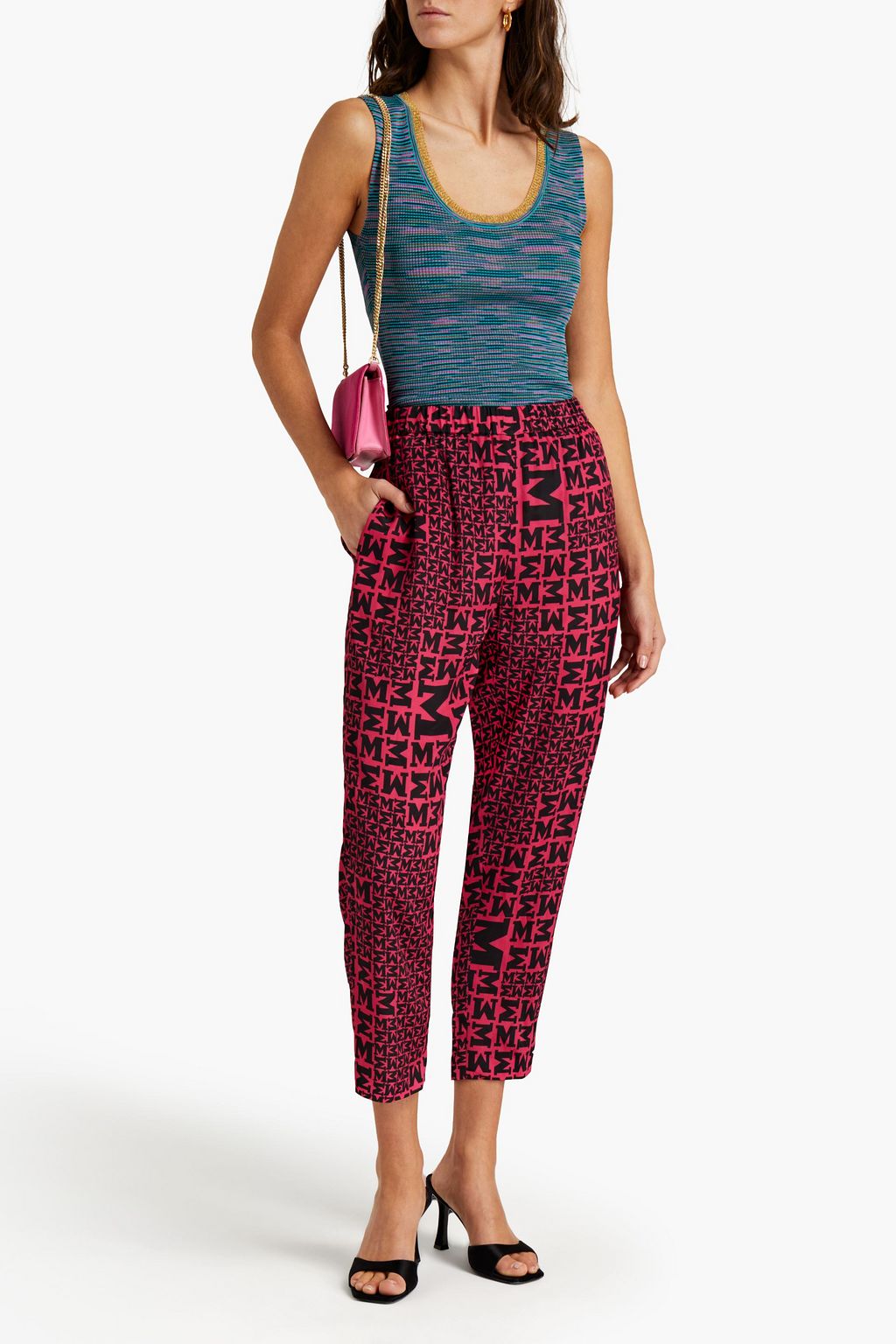M MISSONI Printed crepe de chine tapered pants