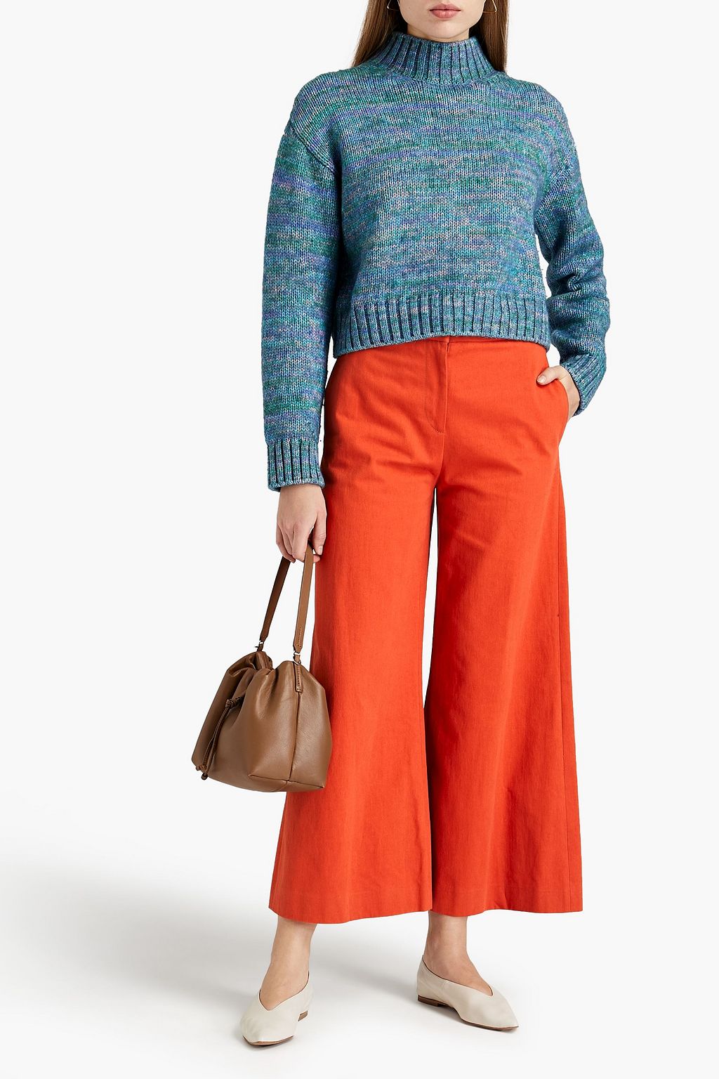 M MISSONI Cropped cotton-twill wide-leg pants