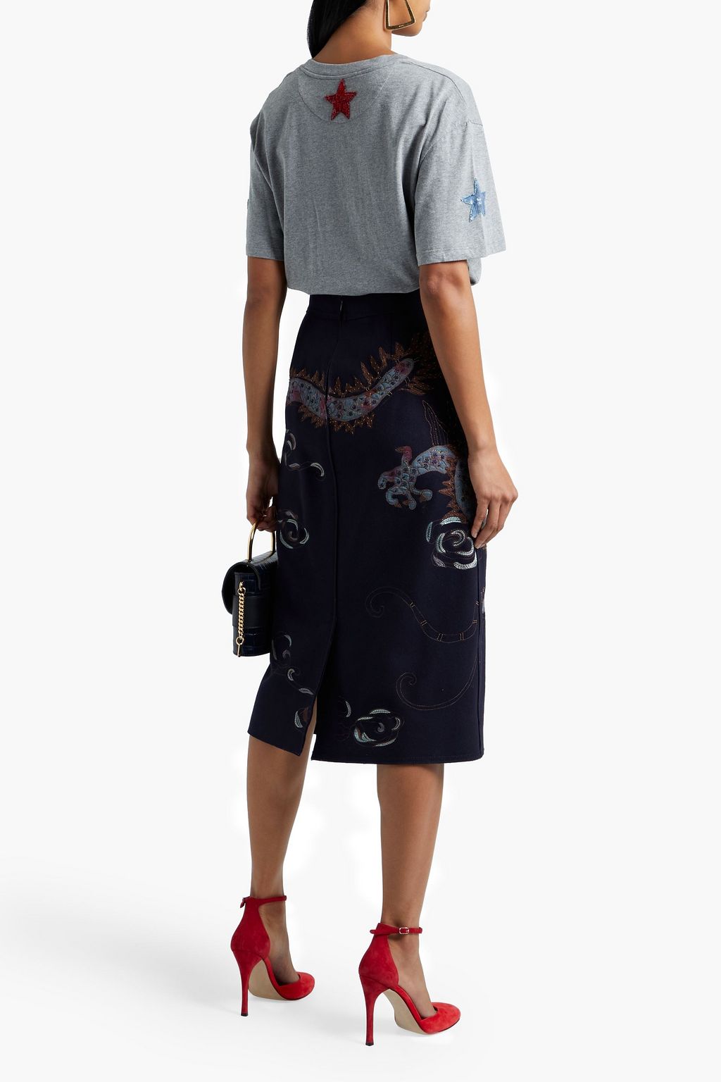 VALENTINO GARAVANI Wool-felt midi skirt