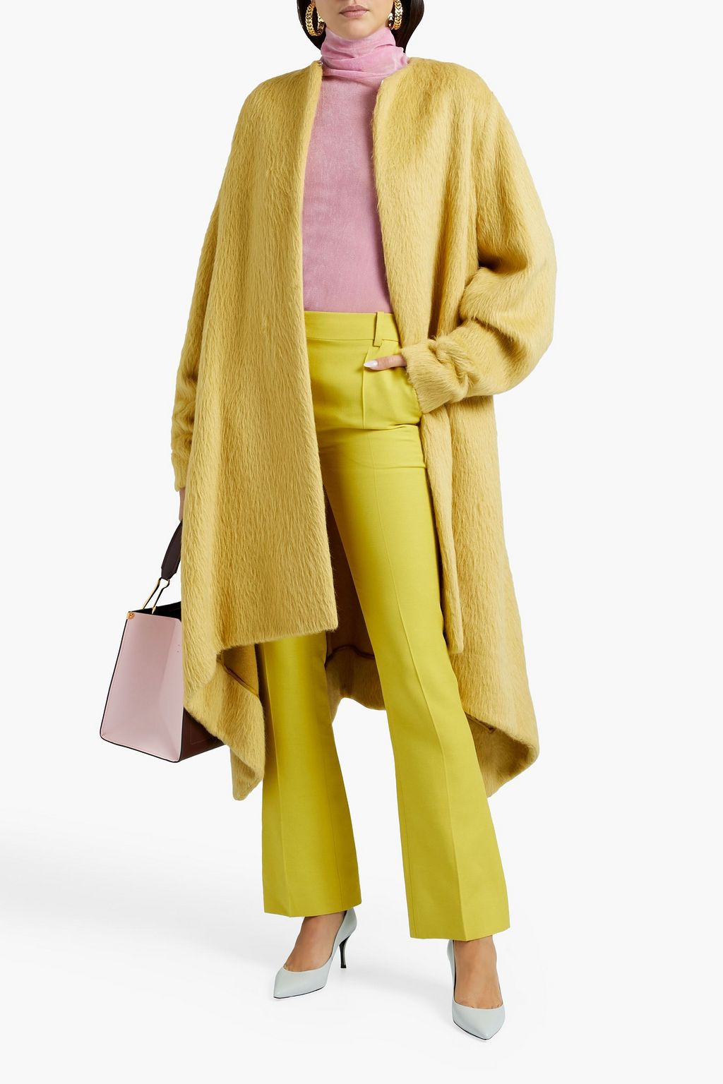 VALENTINO GARAVANI Asymmetric cape-effect alpaca and wool-blend coat
