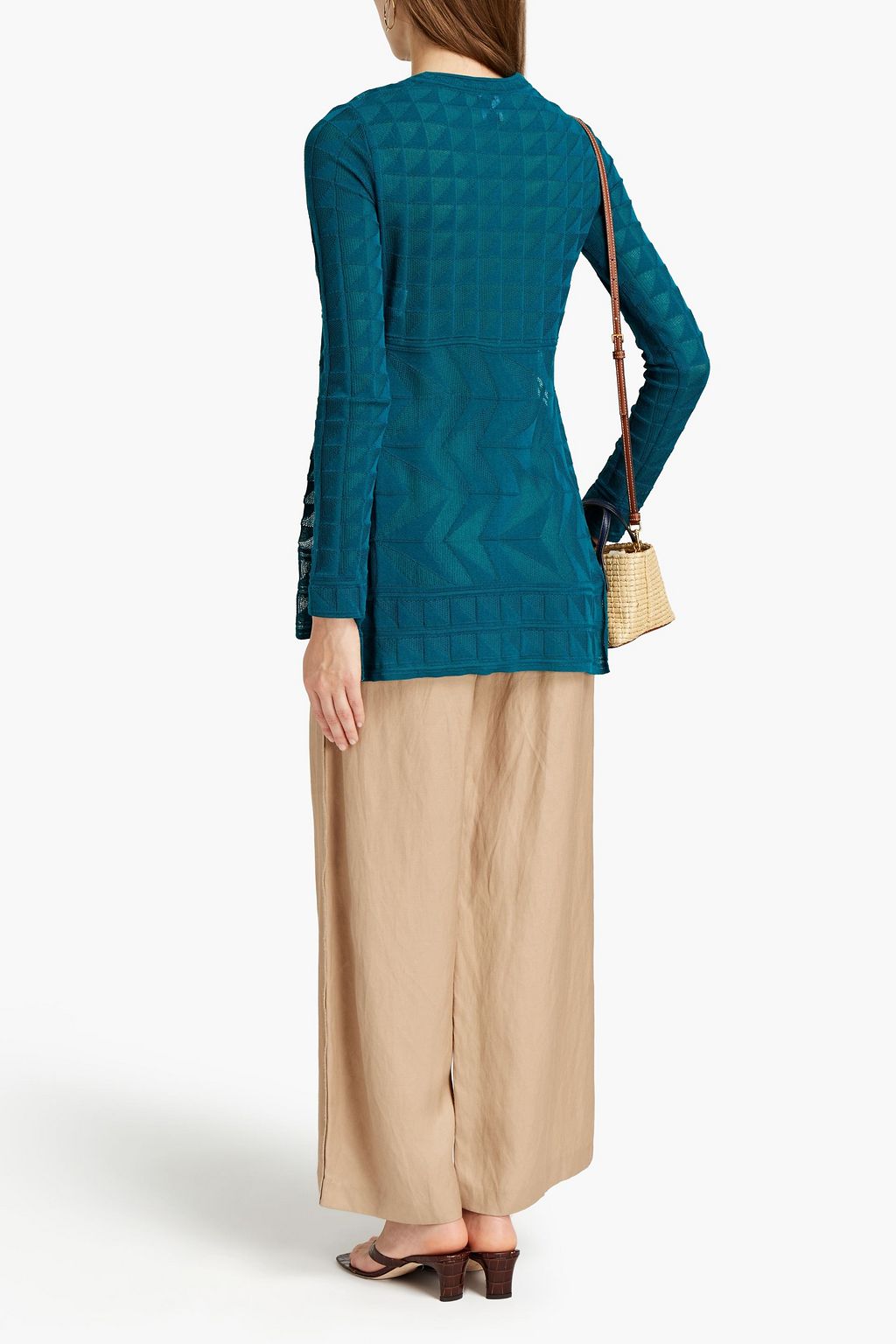 M MISSONI Crochet-knit cotton-blend sweater
