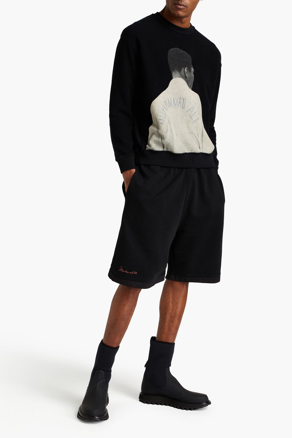 MARCELO BURLON Printed French cotton-terry sweatshirt