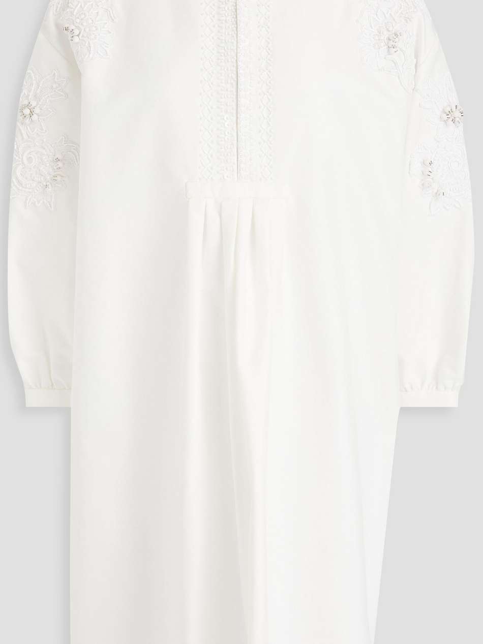 embellished cotton-poplin mini dress