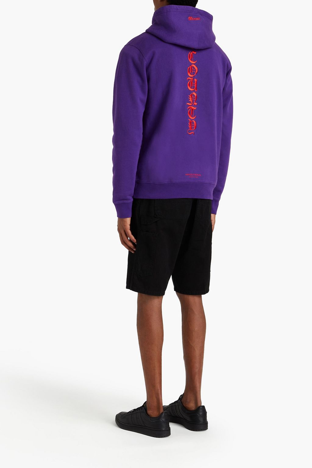 MARCELO BURLON Appliquéd cotton-fleece hoodie
