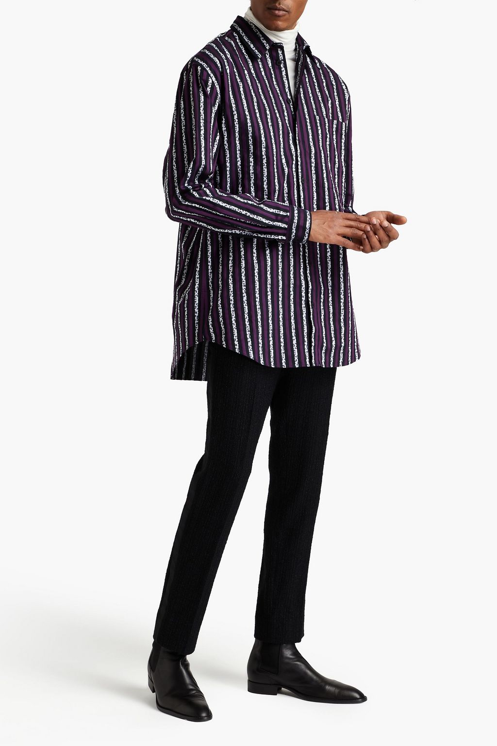 MARCELO BURLON Cotton-jacquard shirt