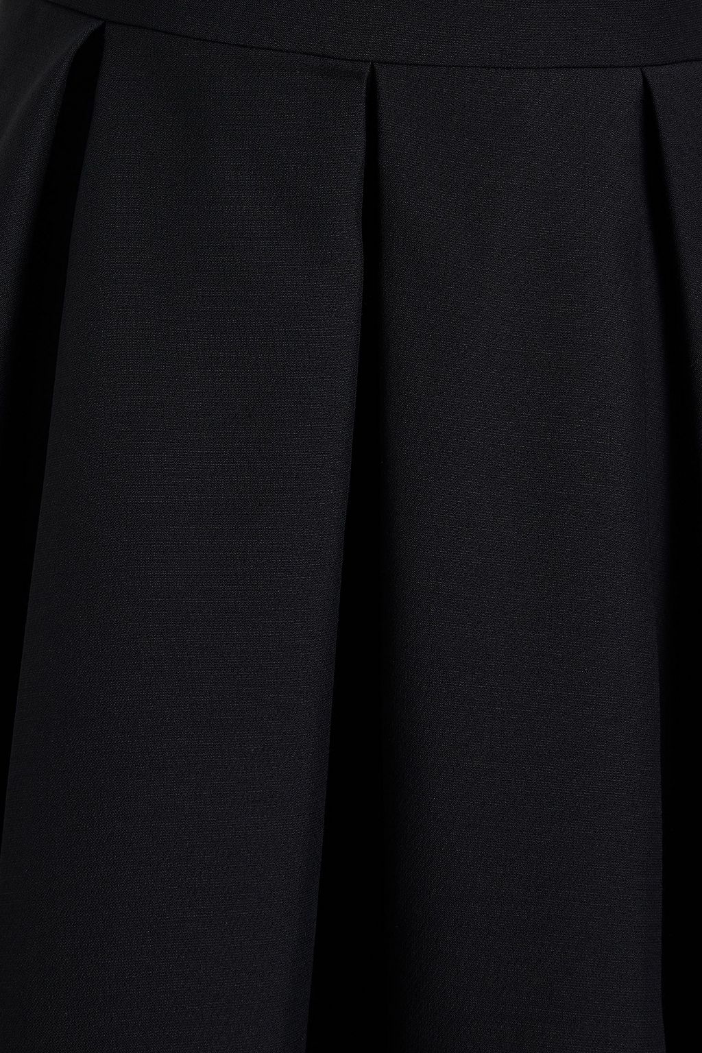 VALENTINO GARAVANI One-shoulder pleated wool and silk-blend crepe mini dress