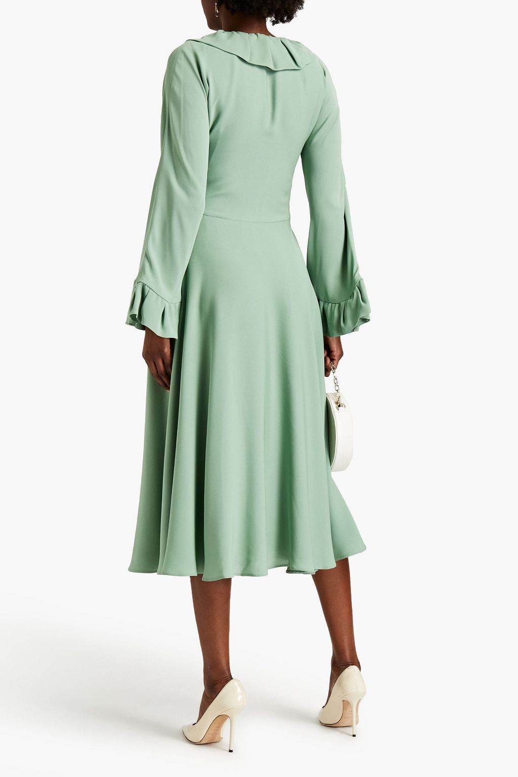 VALENTINO GARAVANI Ruffled silk-crepe midi dress