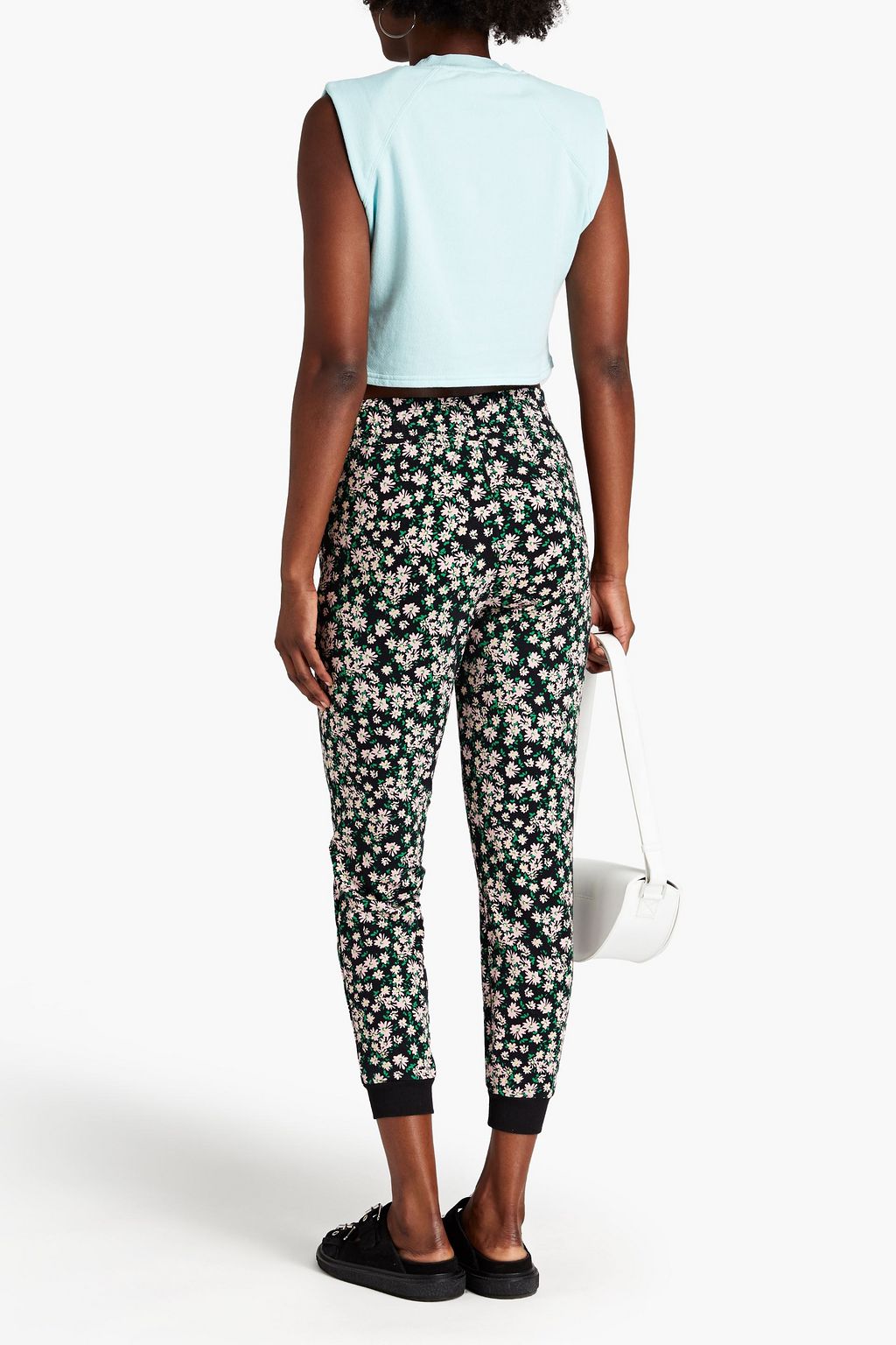 ALICE + OLIVIA Braxton cropped French cotton-terry top