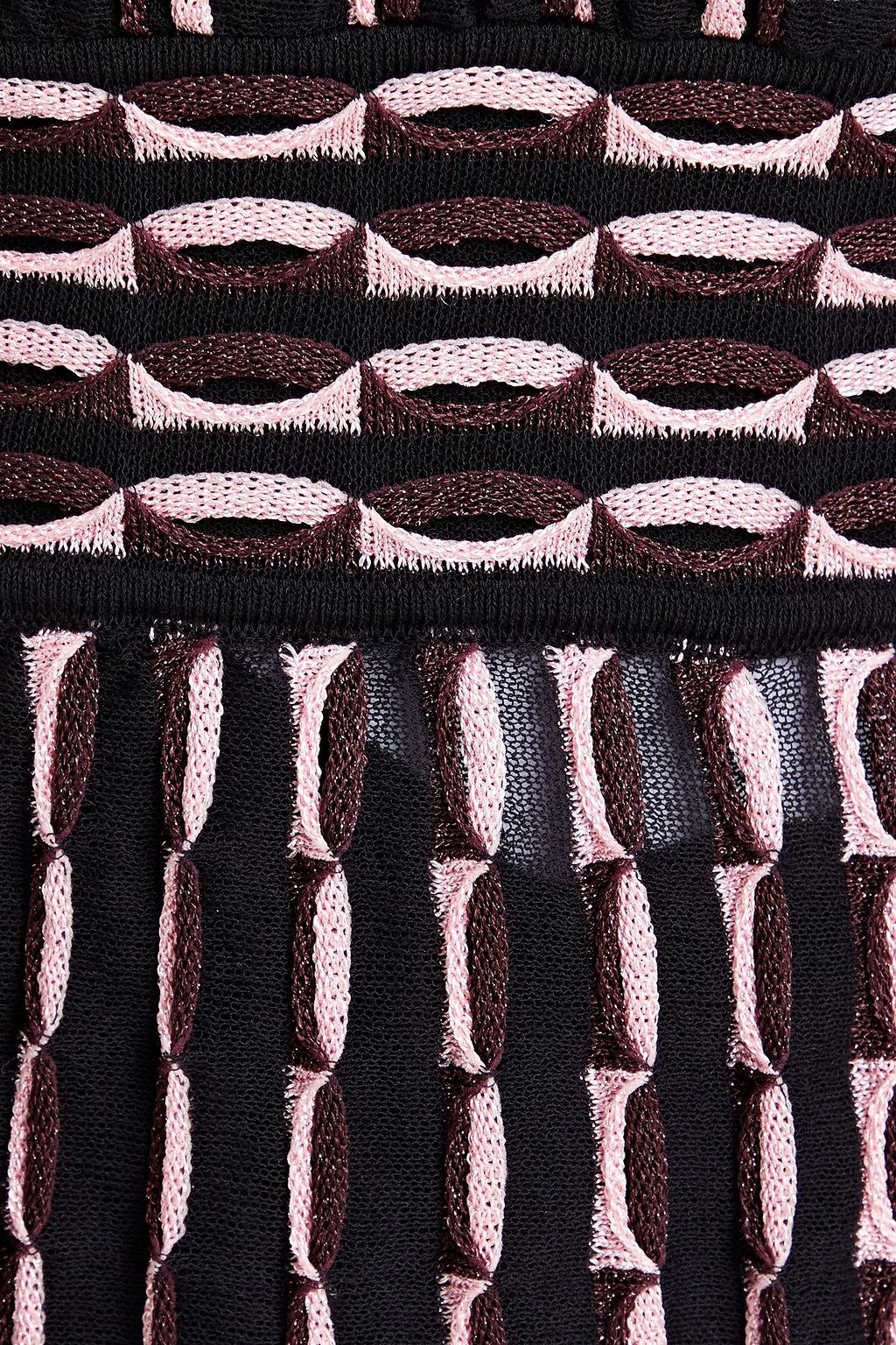 M MISSONI Ruched metallic crochet-knit mini dress