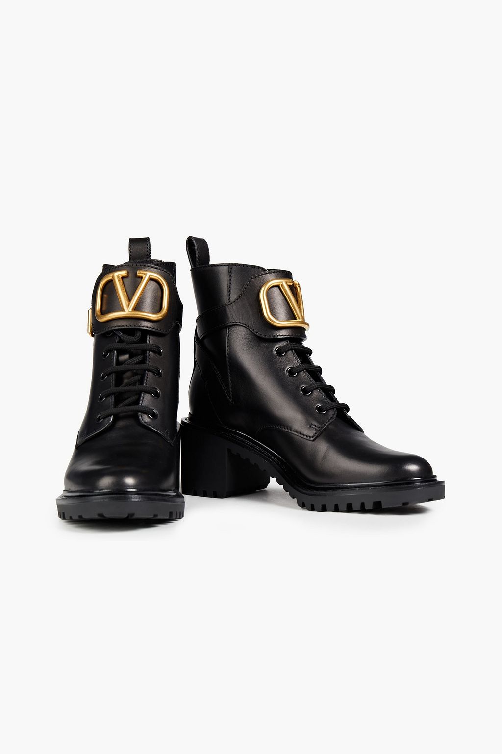 VALENTINO GARAVANI VLOGO leather combat boots