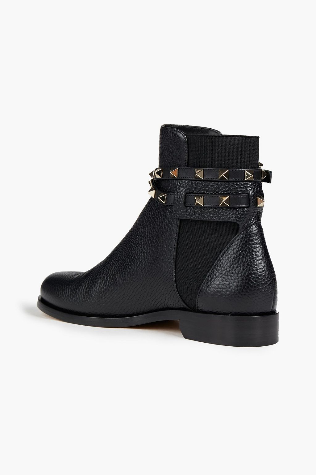 VALENTINO GARAVANI Rockstud pebbled-leather Chelsea boots