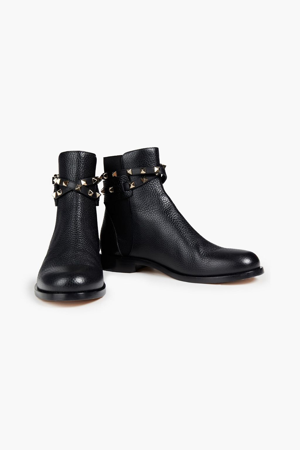 VALENTINO GARAVANI Rockstud pebbled-leather Chelsea boots