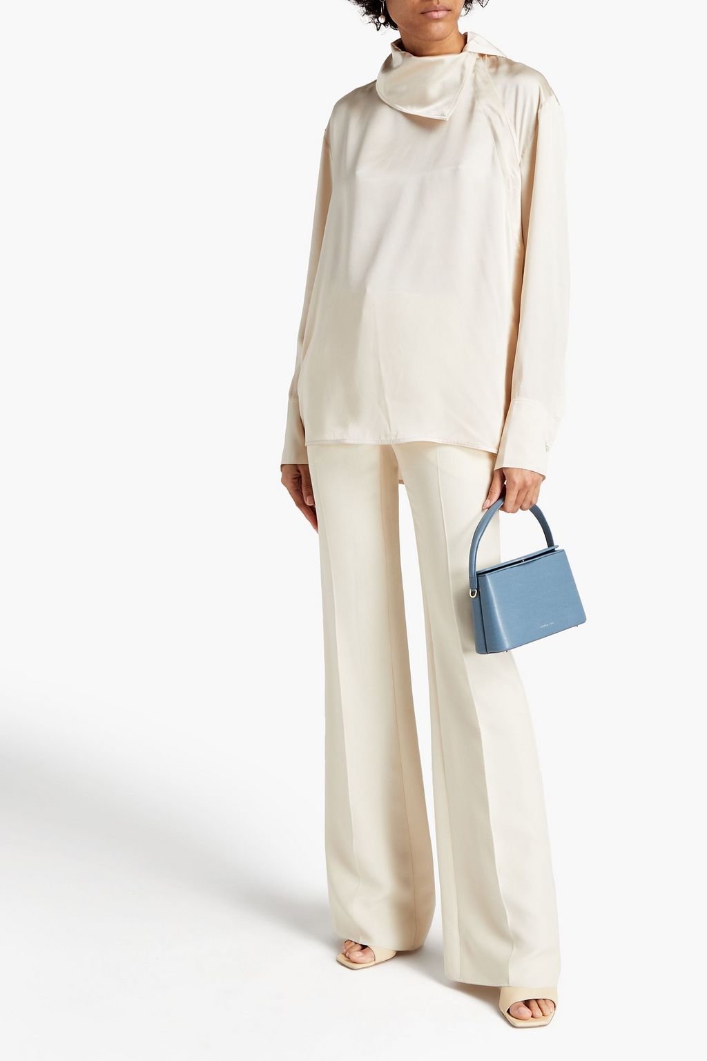 ROKSANDA Pleated silk-satin blouse
