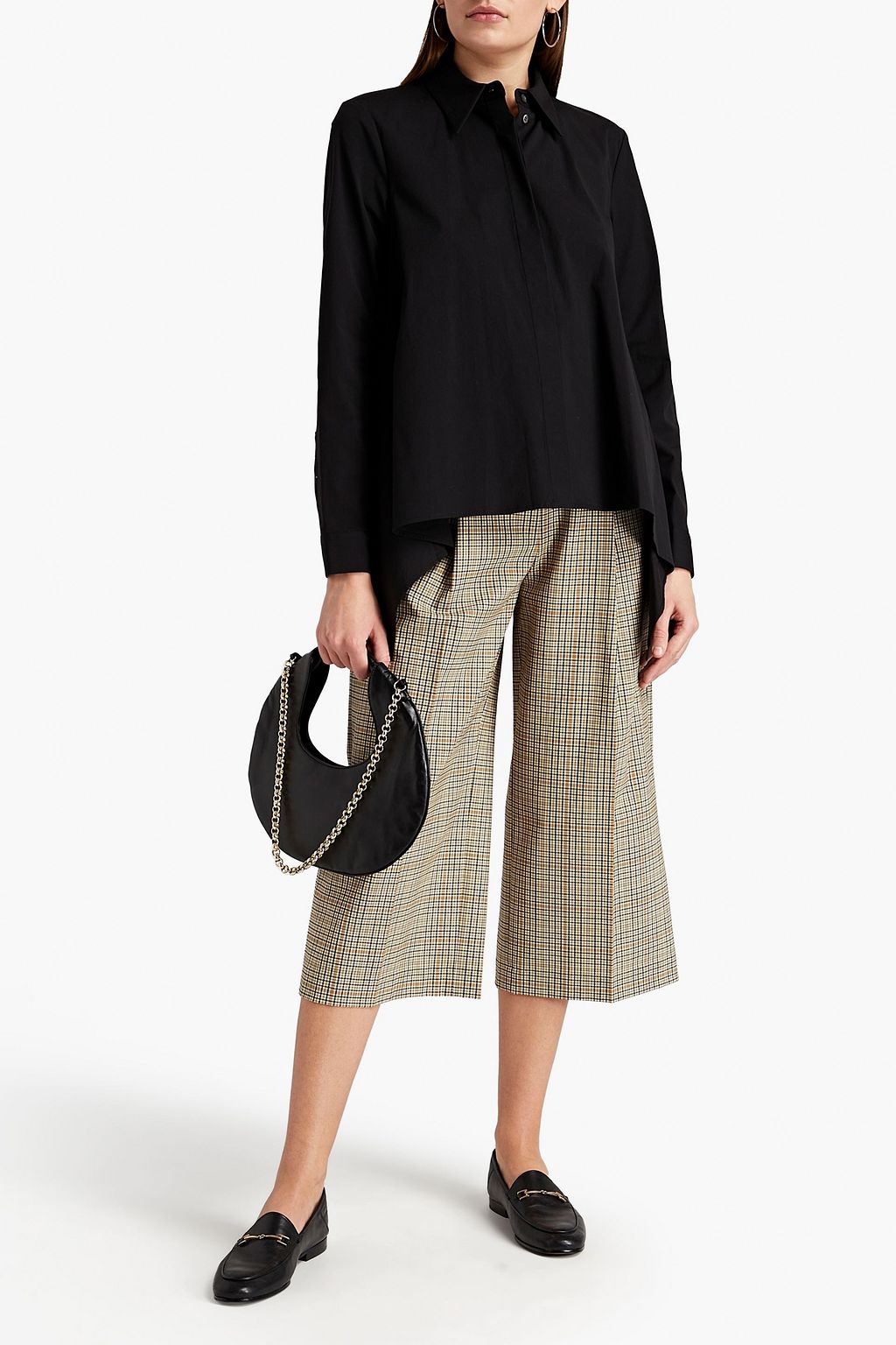 MICHAEL KORS COLLECTION Draped cotton-blend poplin shirt