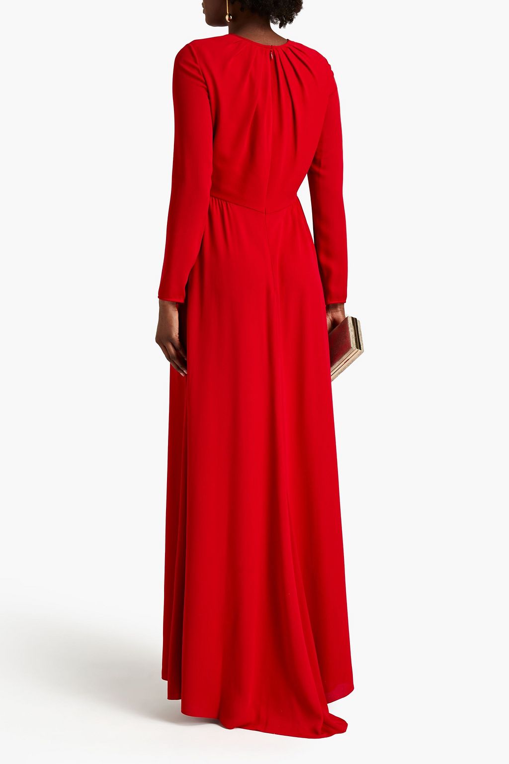 VALENTINO GARAVANI Gathered silk-crepe maxi dress
