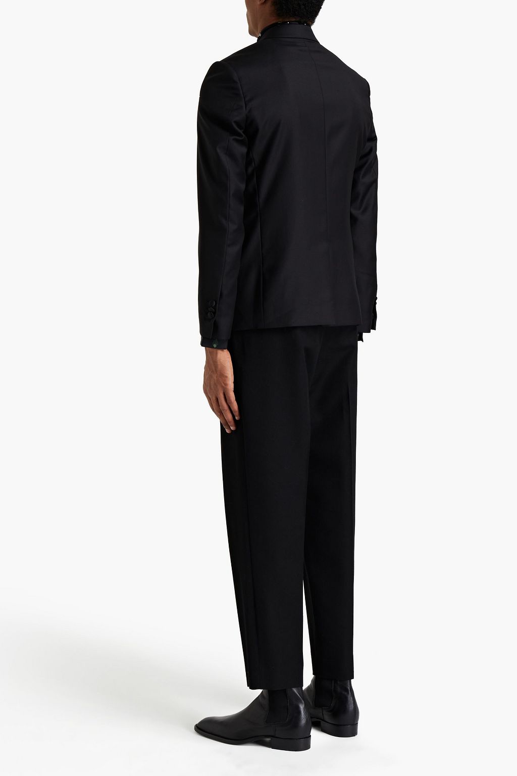 AMIRI Blazer mit schmaler Passform und Satinbesatz aus Woll-Twill