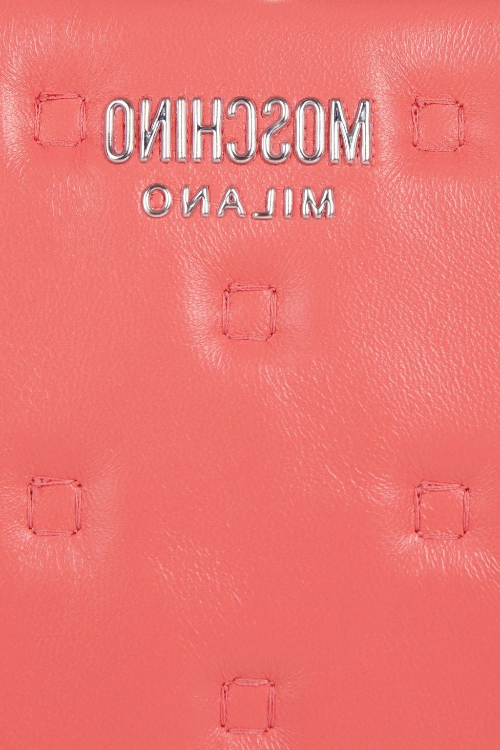 MOSCHINO Logo-appliquéd quilted leather shoulder bag