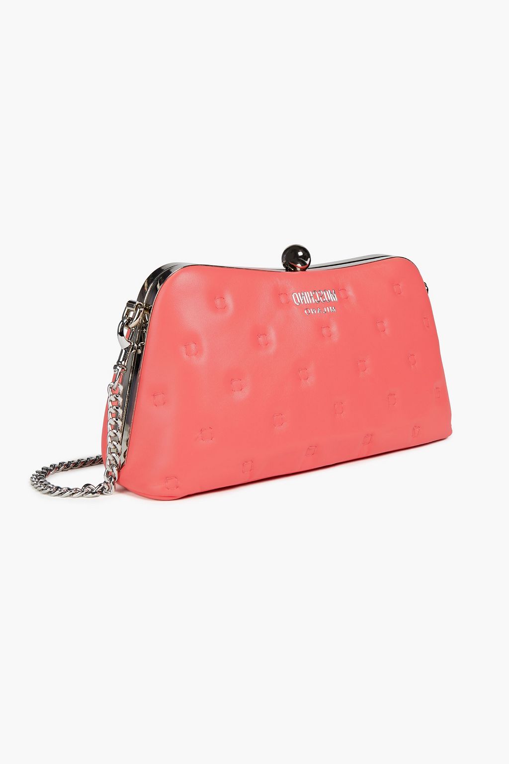 MOSCHINO Logo-appliquéd quilted leather shoulder bag