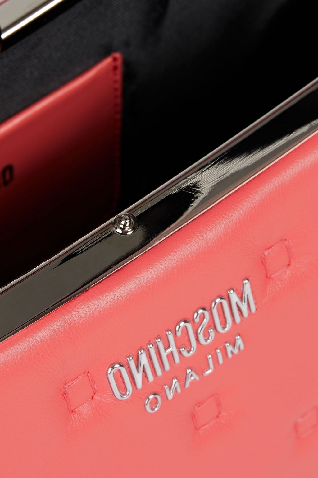 MOSCHINO Logo-appliquéd quilted leather shoulder bag