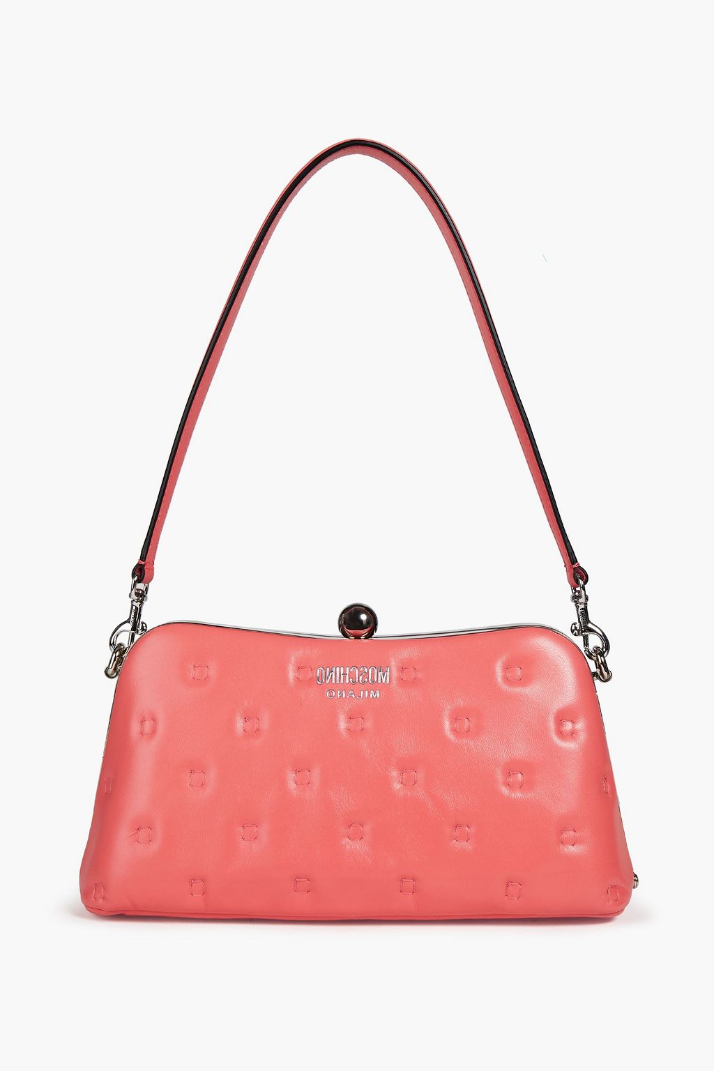 MOSCHINO Logo-appliquéd quilted leather shoulder bag