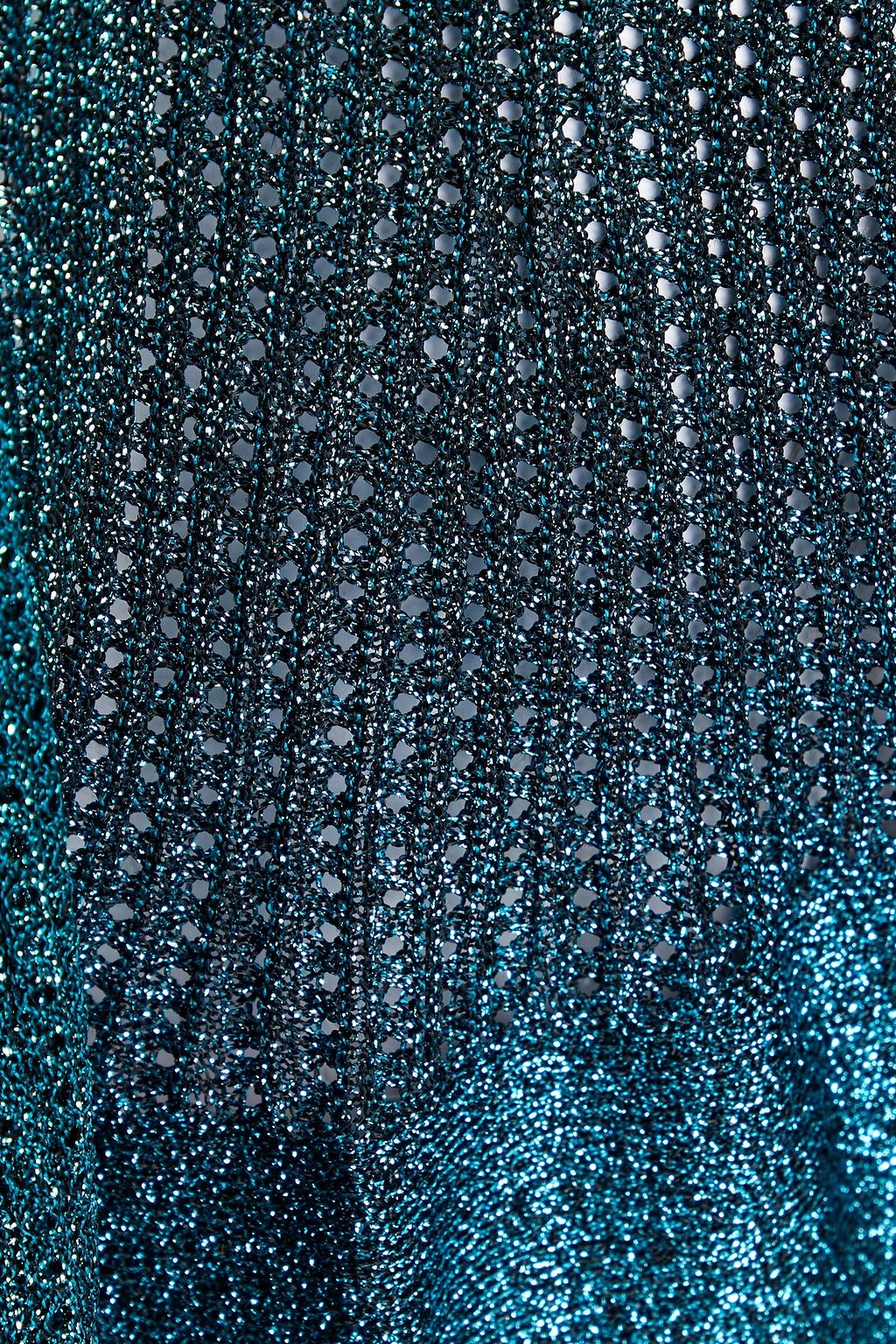 M MISSONI Ribbed metallic pointelle-knit top