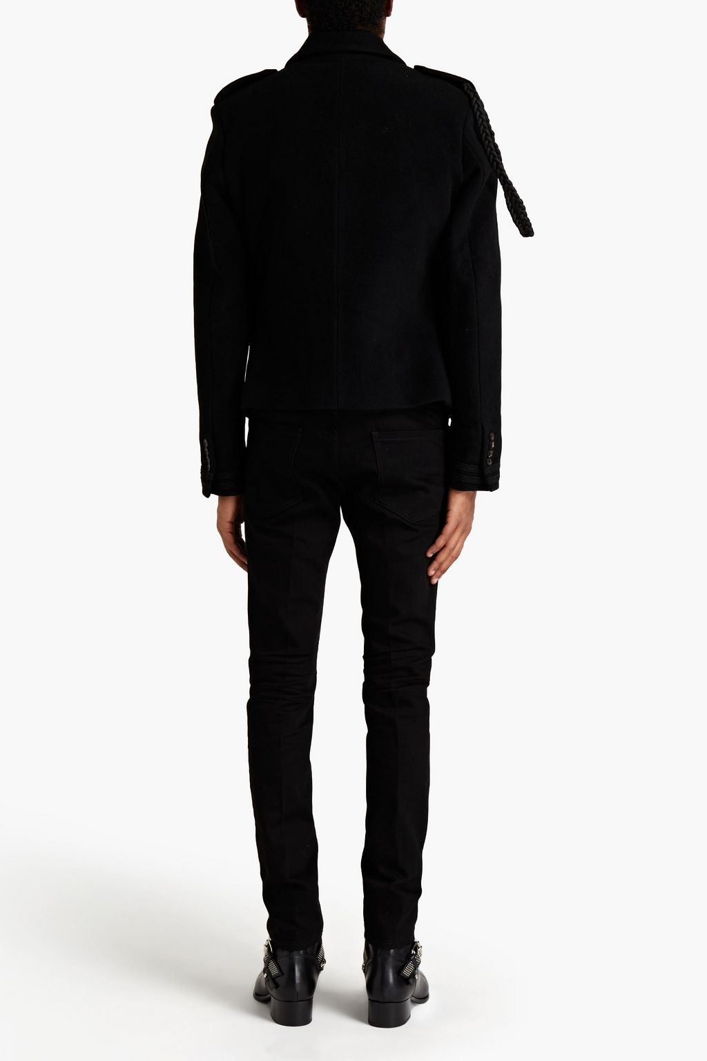 AMIRI Double-breasted embroidered wool-blend felt coat