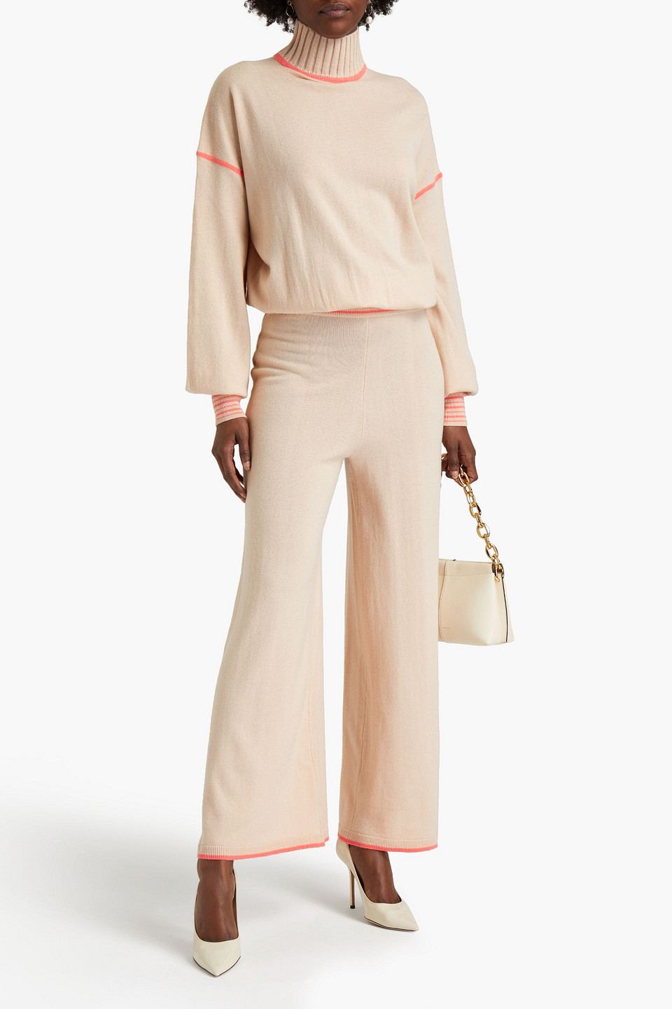 Roksanda Gathered Wool And Cashmere-blend Jumpsuit In Blush