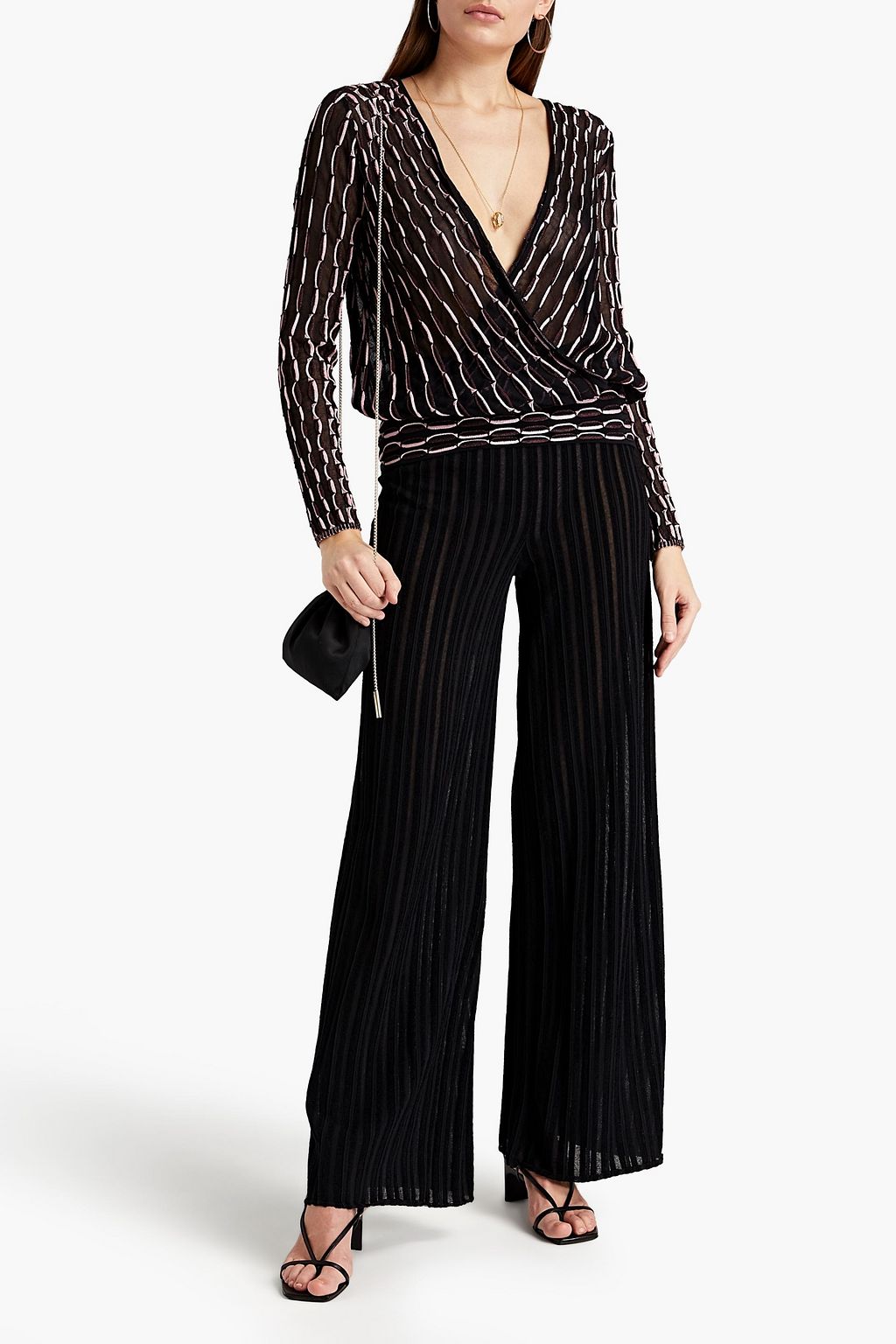 M MISSONI Metallic crochet-knit sweater