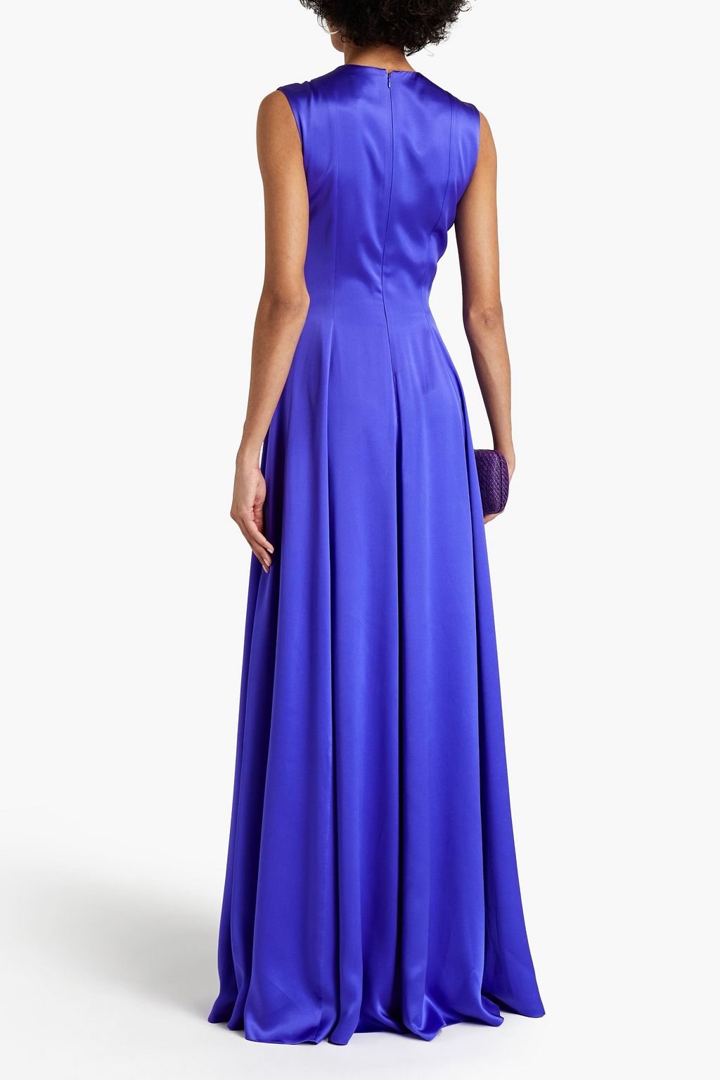 ROKSANDA Pleated silk-satin maxi dress