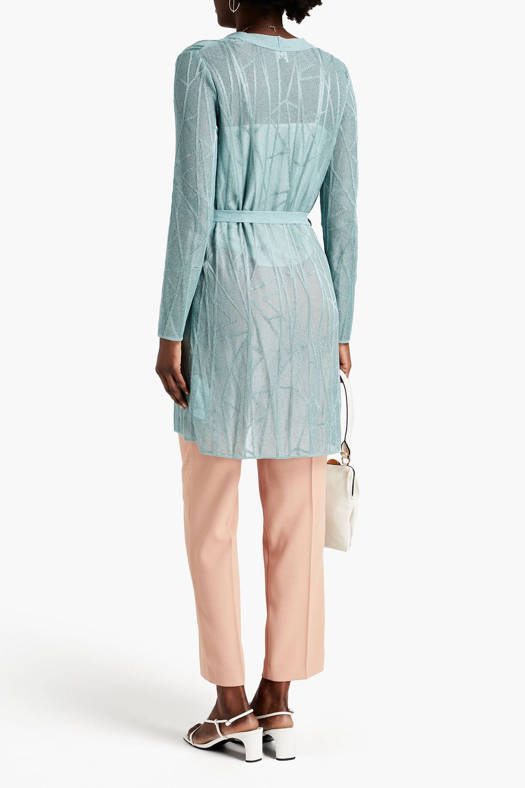 M MISSONI Belted crochet-knit cardigan