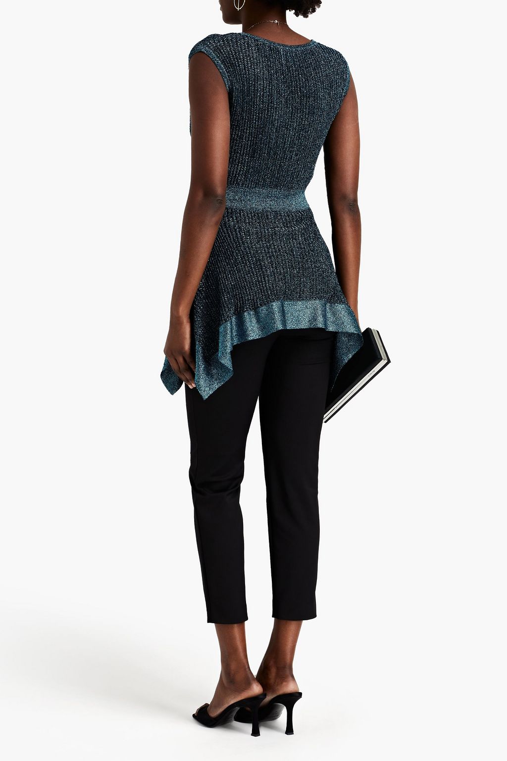 M MISSONI Ribbed metallic pointelle-knit top