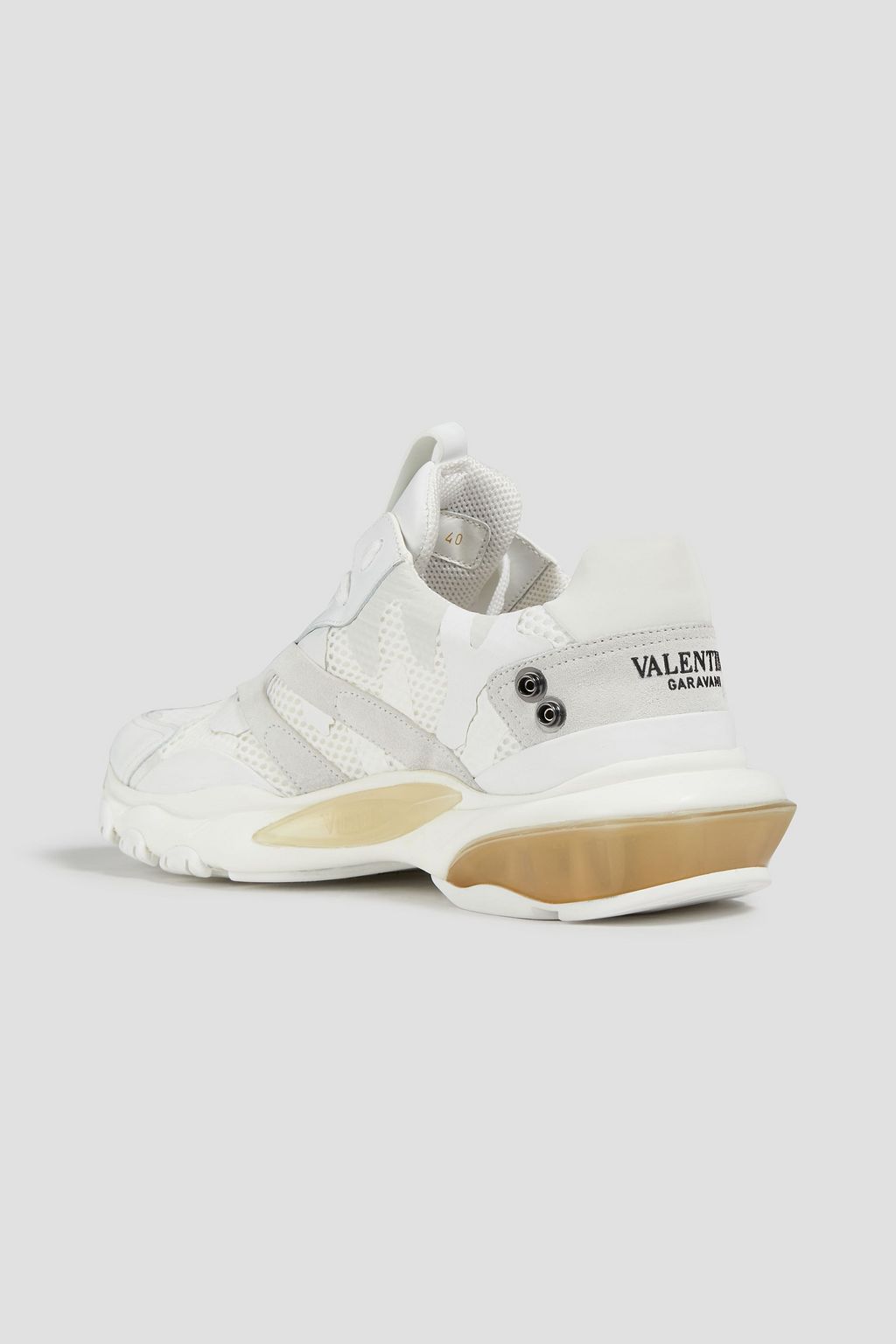 VALENTINO GARAVANI Mesh, suede and leather sneakers