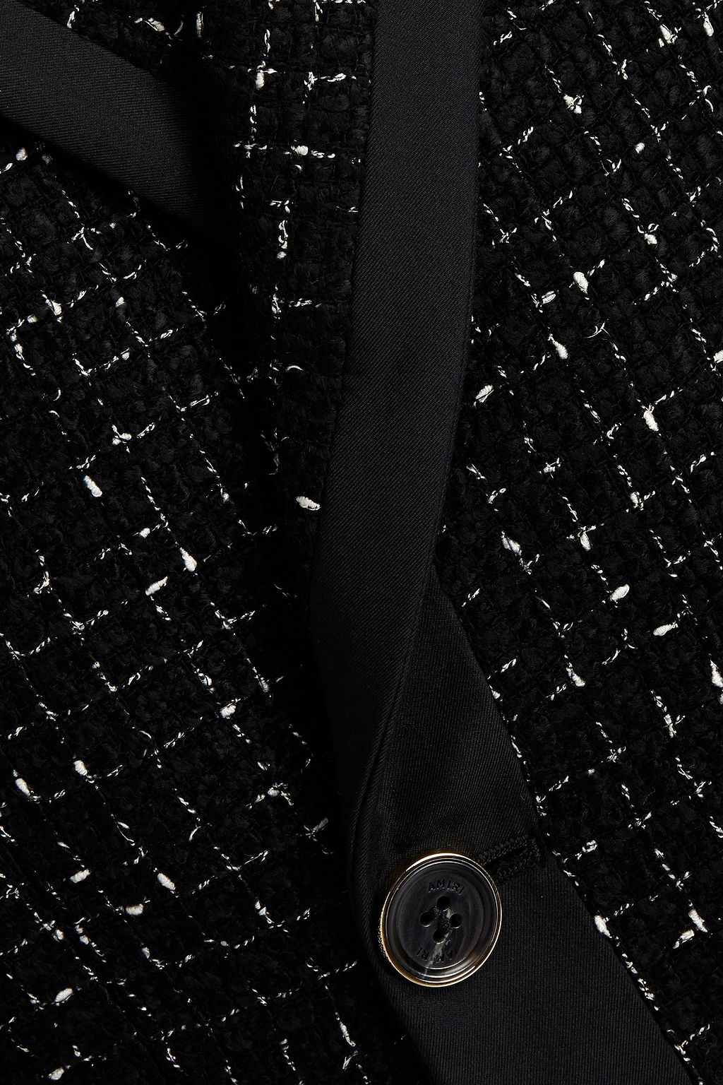 AMIRI Double-breasted satin-trimmed tweed coat