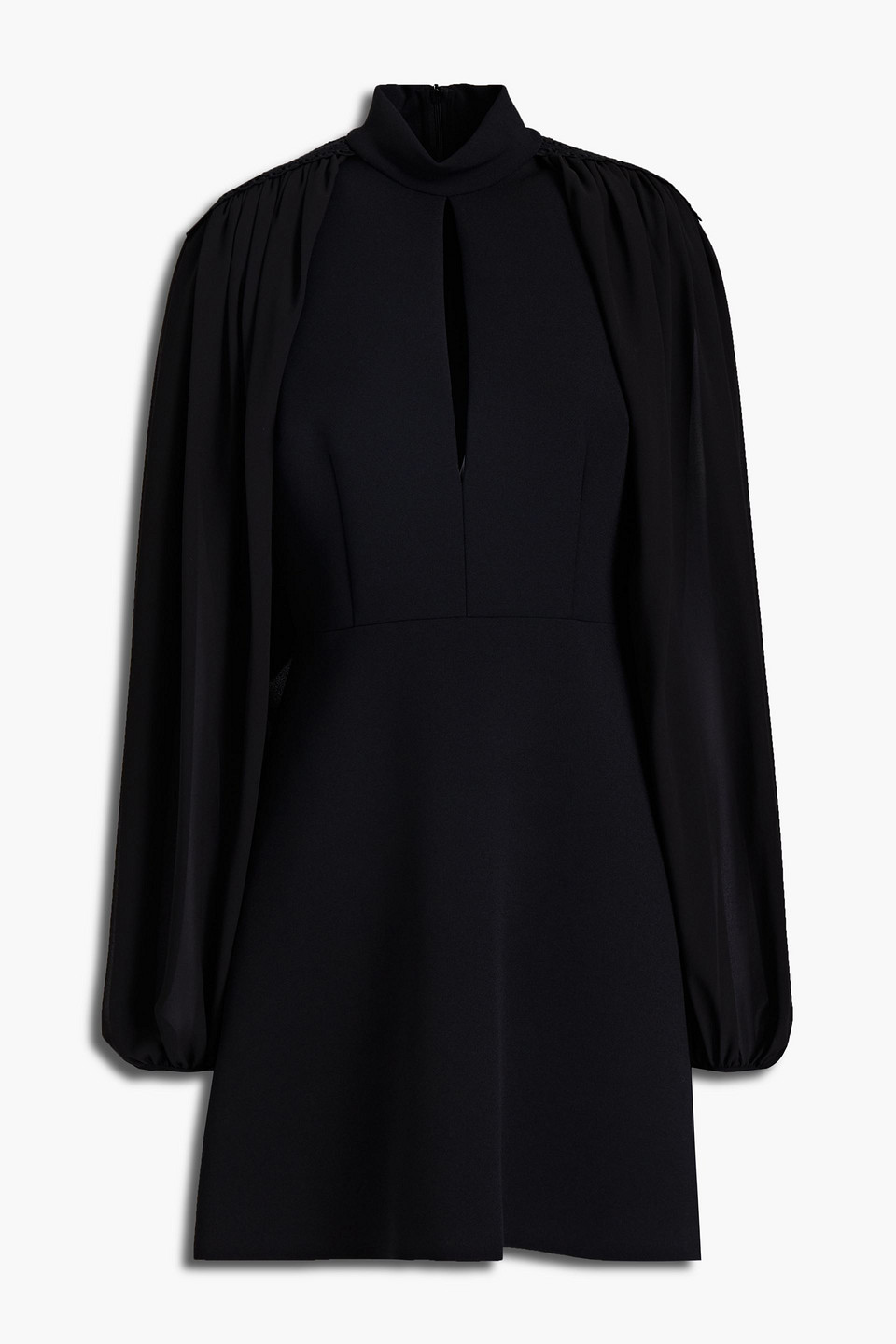 Giamba Lace-trimmed crepe mini dress
