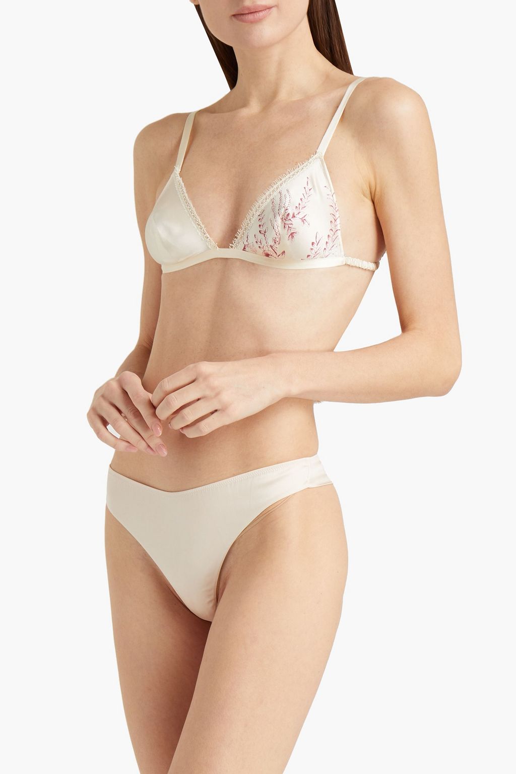 CARINE GILSON Stretch-silk satin low-rise thong