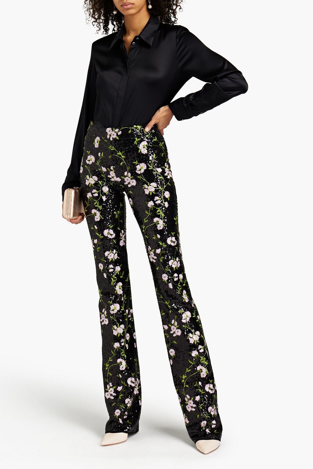 GIAMBATTISTA VALLI Embellished tulle bootcut pants