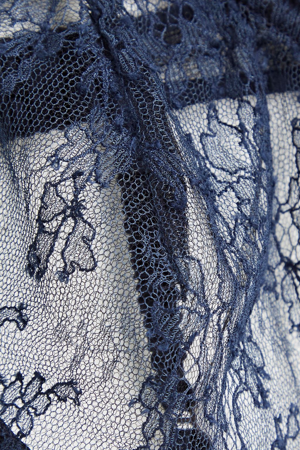 CARINE GILSON Satin-trimmed silk-blend leavers lace underwired bra