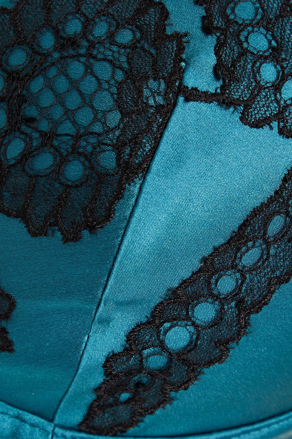 CARINE GILSON Lace-trimmed stretch-silk satin underwired bra