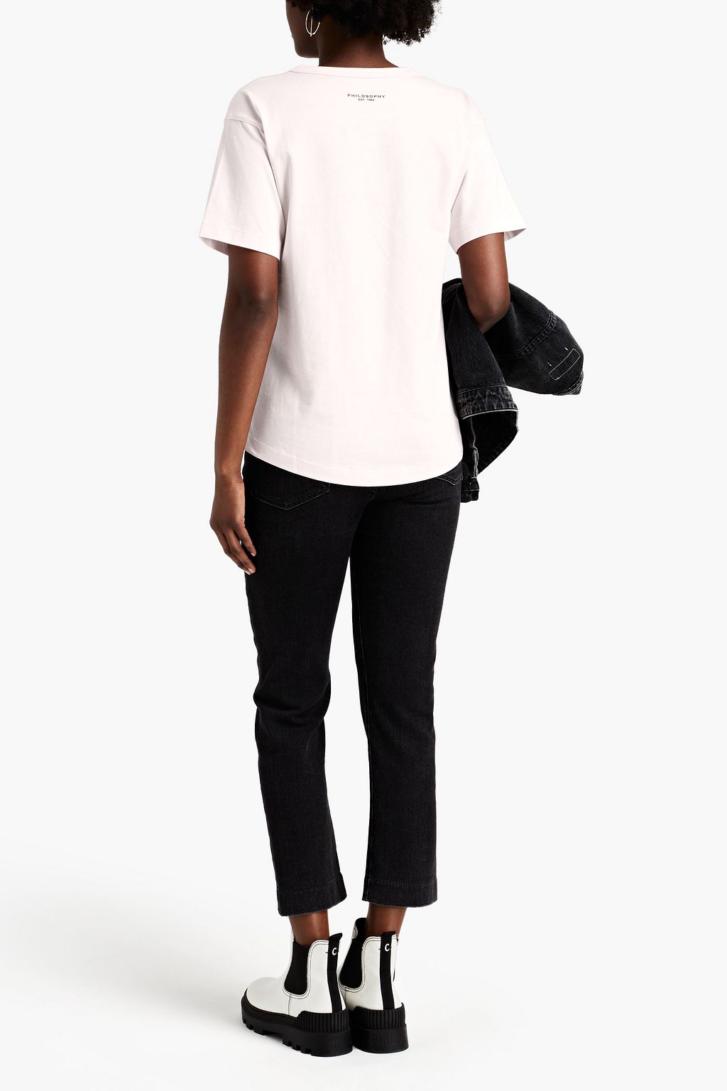 PHILOSOPHY DI LORENZO SERAFINI Embroidered cotton-jersey T-shirt