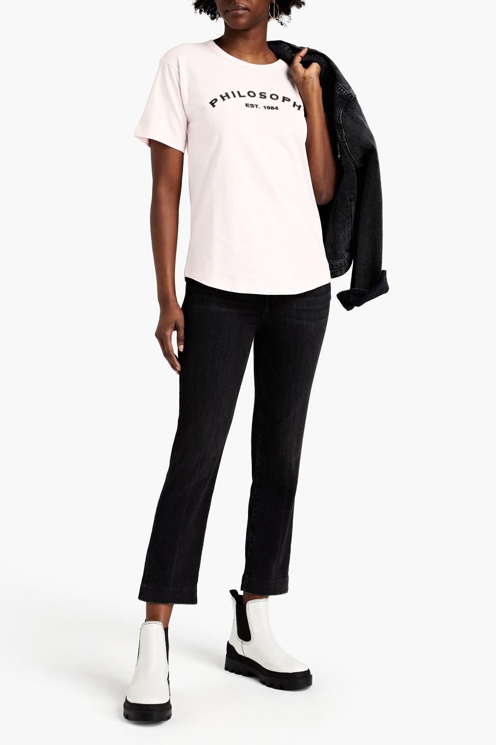PHILOSOPHY DI LORENZO SERAFINI Embroidered cotton-jersey T-shirt