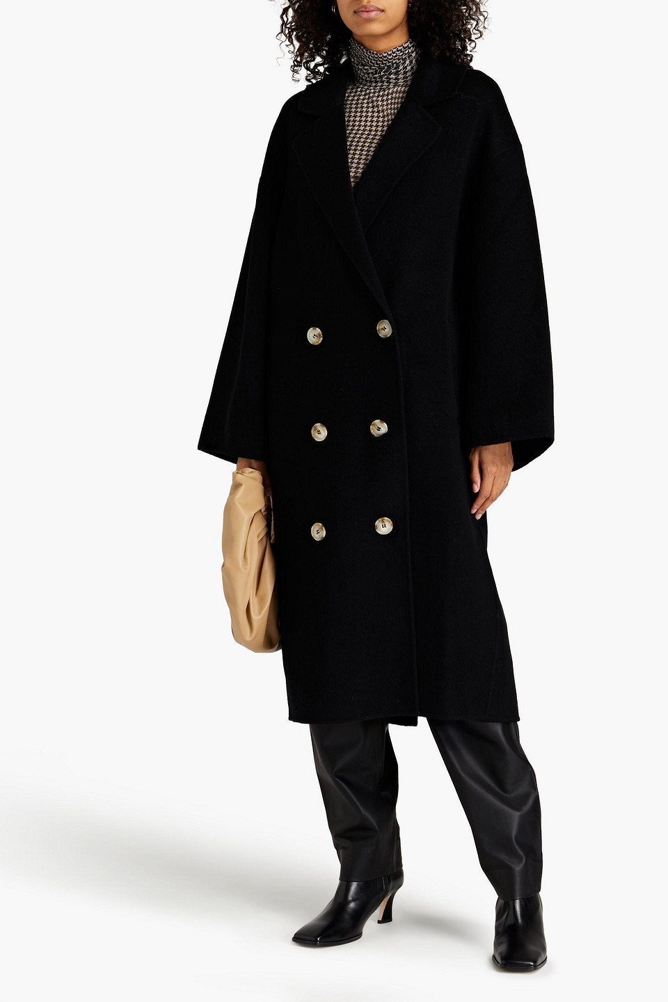 Loulou Studio Borneo Oversized Double-breasted Wool And Cashmere-blend Coat In Black