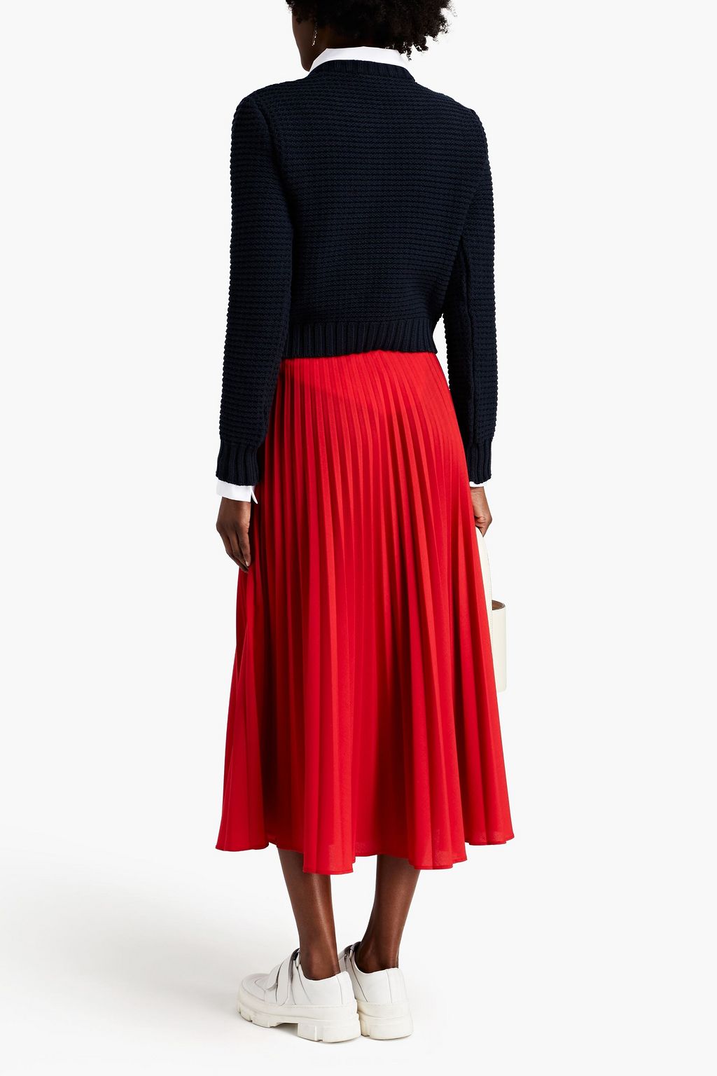 PHILOSOPHY DI LORENZO SERAFINI Embroidered ribbed cotton-blend sweater