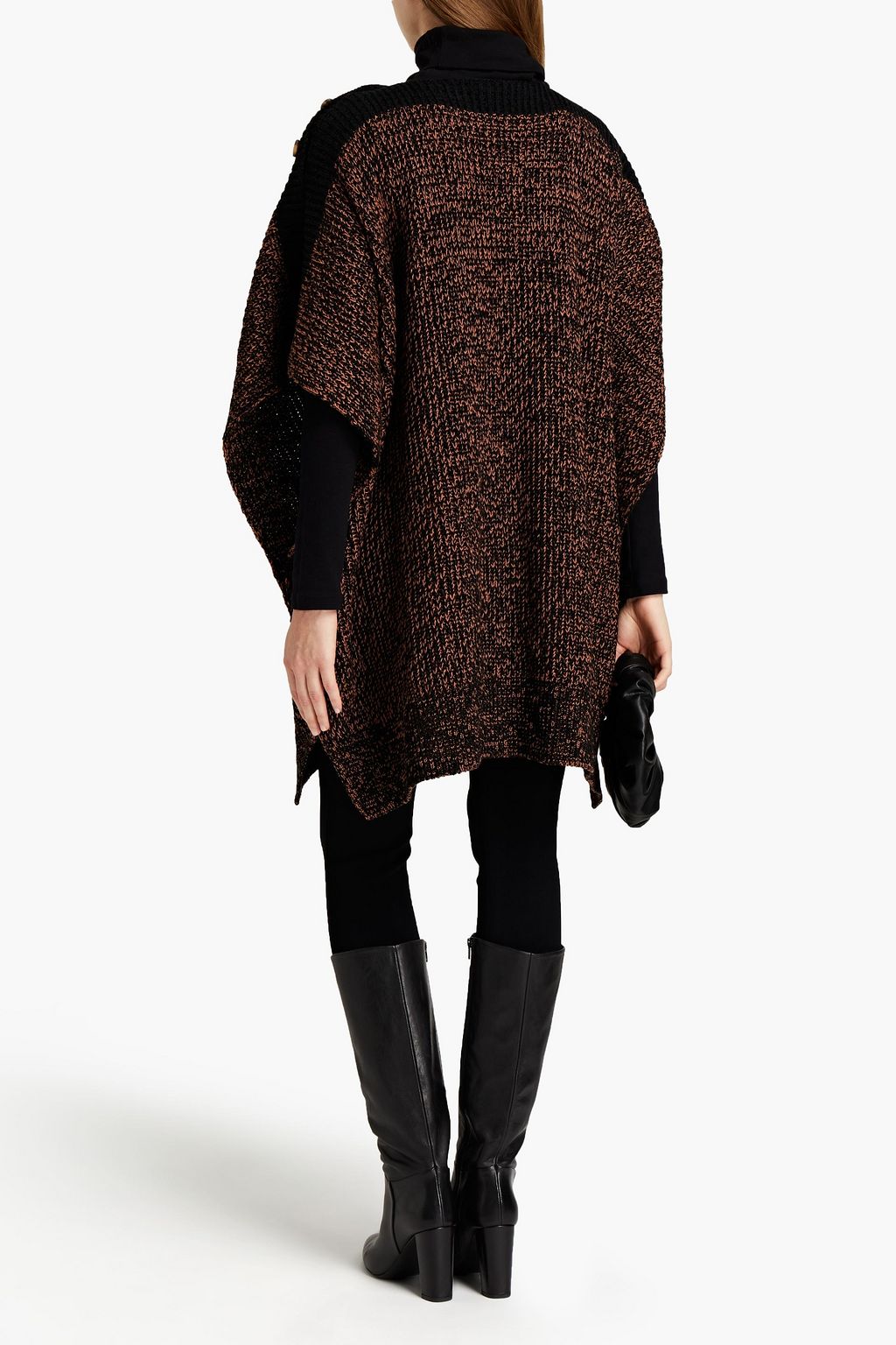 M MISSONI Marled ribbed-knit poncho